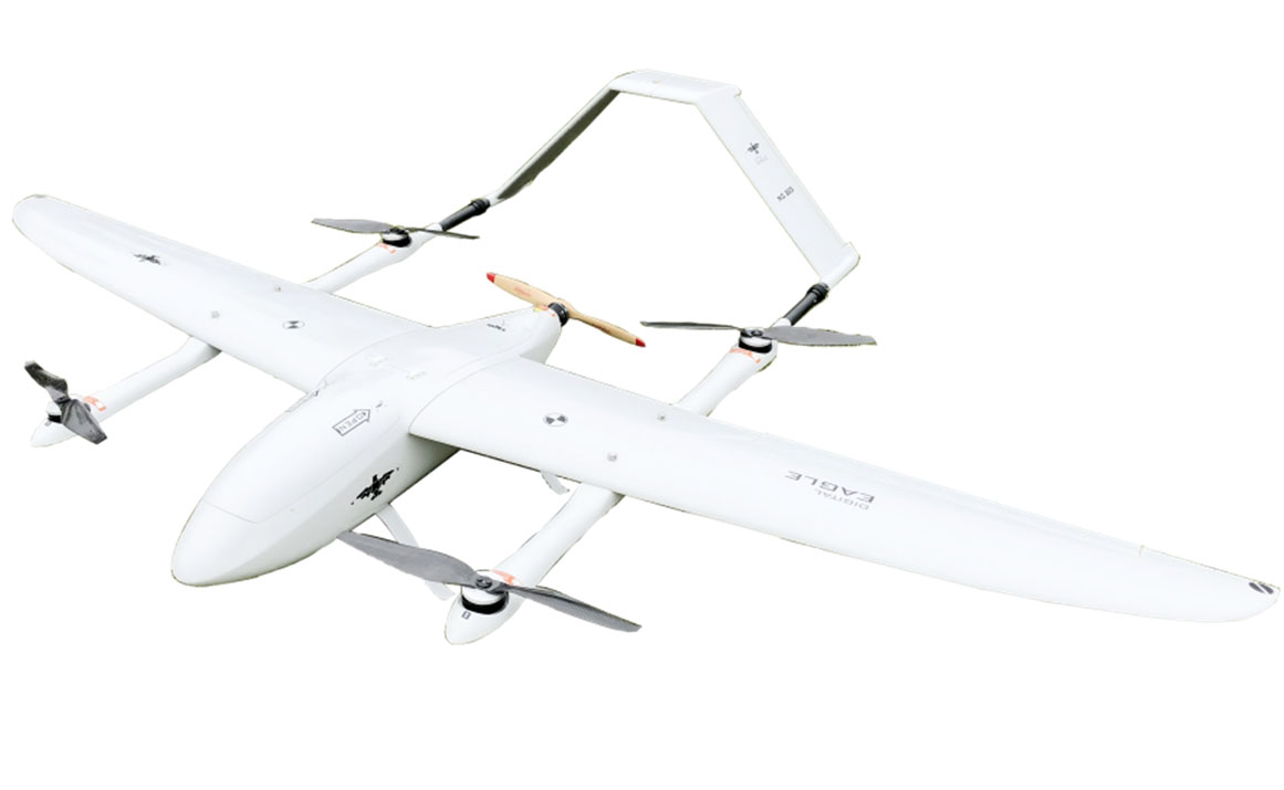 drone vtol híbrido de asa fixa