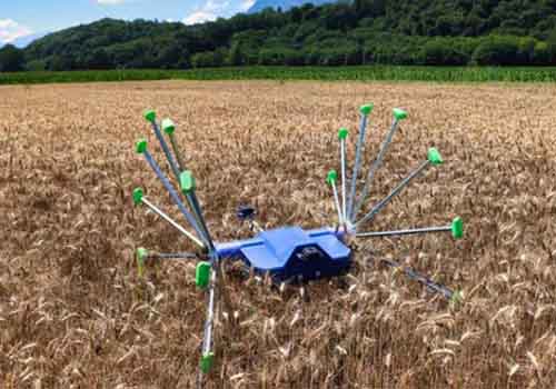 O robô SentiV pode viajar pelos campos, rolando para inspecionar as plantações